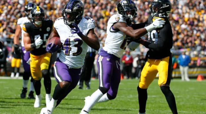 Justice Hill's first quarter touchdown was the Ravens' primary offensive sustenance